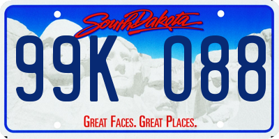SD license plate 99KO88