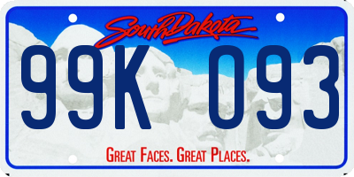 SD license plate 99KO93