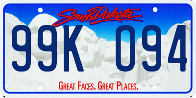 SD license plate 99KO94
