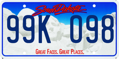 SD license plate 99KO98