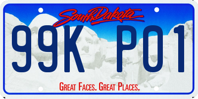 SD license plate 99KP01