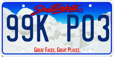 SD license plate 99KP03