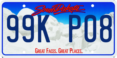 SD license plate 99KP08