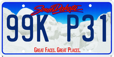 SD license plate 99KP31