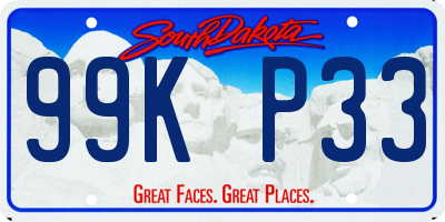 SD license plate 99KP33
