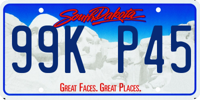SD license plate 99KP45