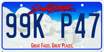 SD license plate 99KP47
