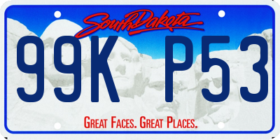 SD license plate 99KP53