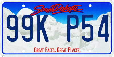 SD license plate 99KP54