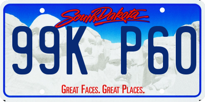 SD license plate 99KP60
