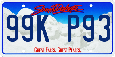 SD license plate 99KP93