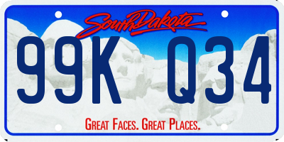 SD license plate 99KQ34