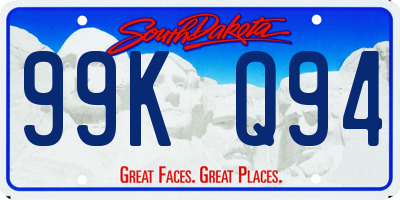 SD license plate 99KQ94