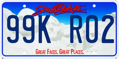 SD license plate 99KR02