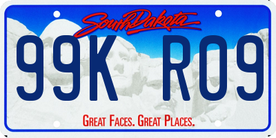 SD license plate 99KR09