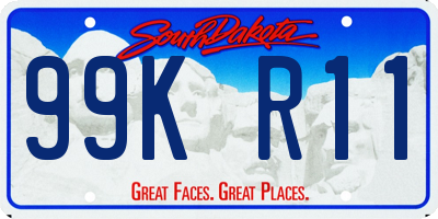 SD license plate 99KR11