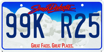 SD license plate 99KR25