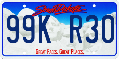 SD license plate 99KR30