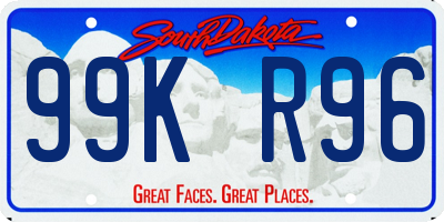 SD license plate 99KR96