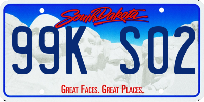 SD license plate 99KS02