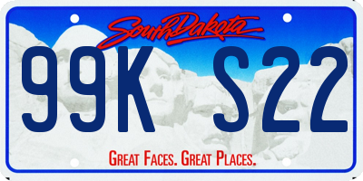 SD license plate 99KS22