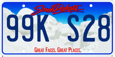 SD license plate 99KS28