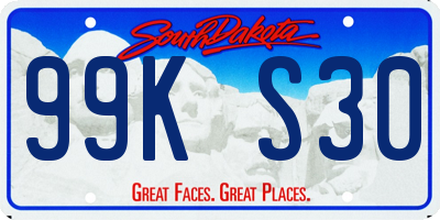 SD license plate 99KS30