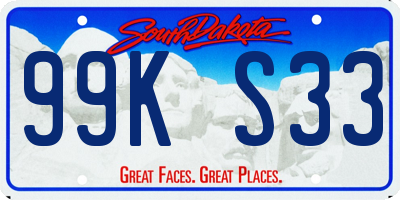 SD license plate 99KS33