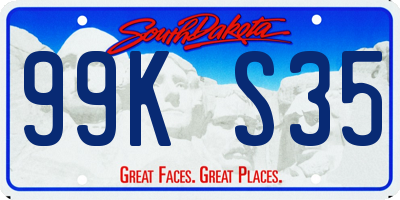 SD license plate 99KS35