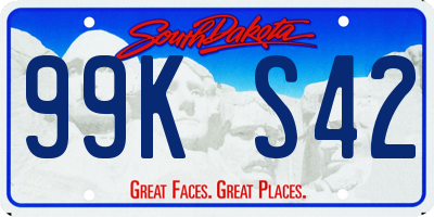 SD license plate 99KS42