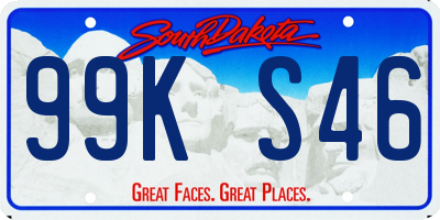 SD license plate 99KS46