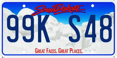 SD license plate 99KS48