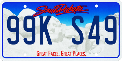 SD license plate 99KS49