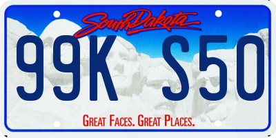 SD license plate 99KS50