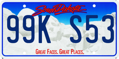 SD license plate 99KS53