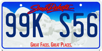 SD license plate 99KS56