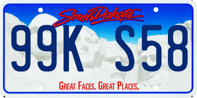 SD license plate 99KS58