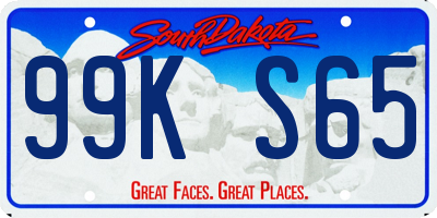 SD license plate 99KS65