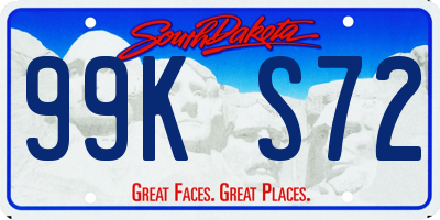 SD license plate 99KS72