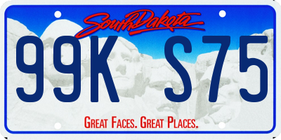 SD license plate 99KS75
