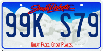 SD license plate 99KS79