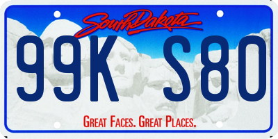 SD license plate 99KS80