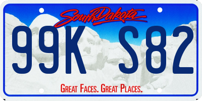 SD license plate 99KS82