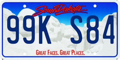 SD license plate 99KS84