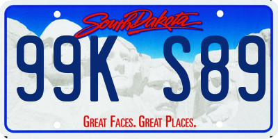 SD license plate 99KS89