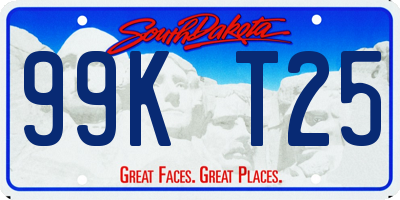 SD license plate 99KT25