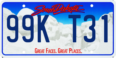 SD license plate 99KT31