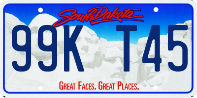 SD license plate 99KT45