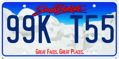 SD license plate 99KT55