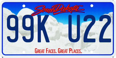 SD license plate 99KU22